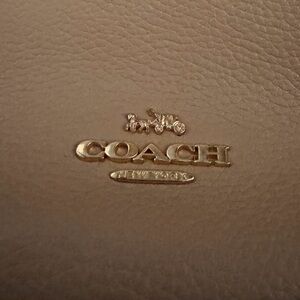 Coach Tan Leather Shoulder Bag with Gold Accents